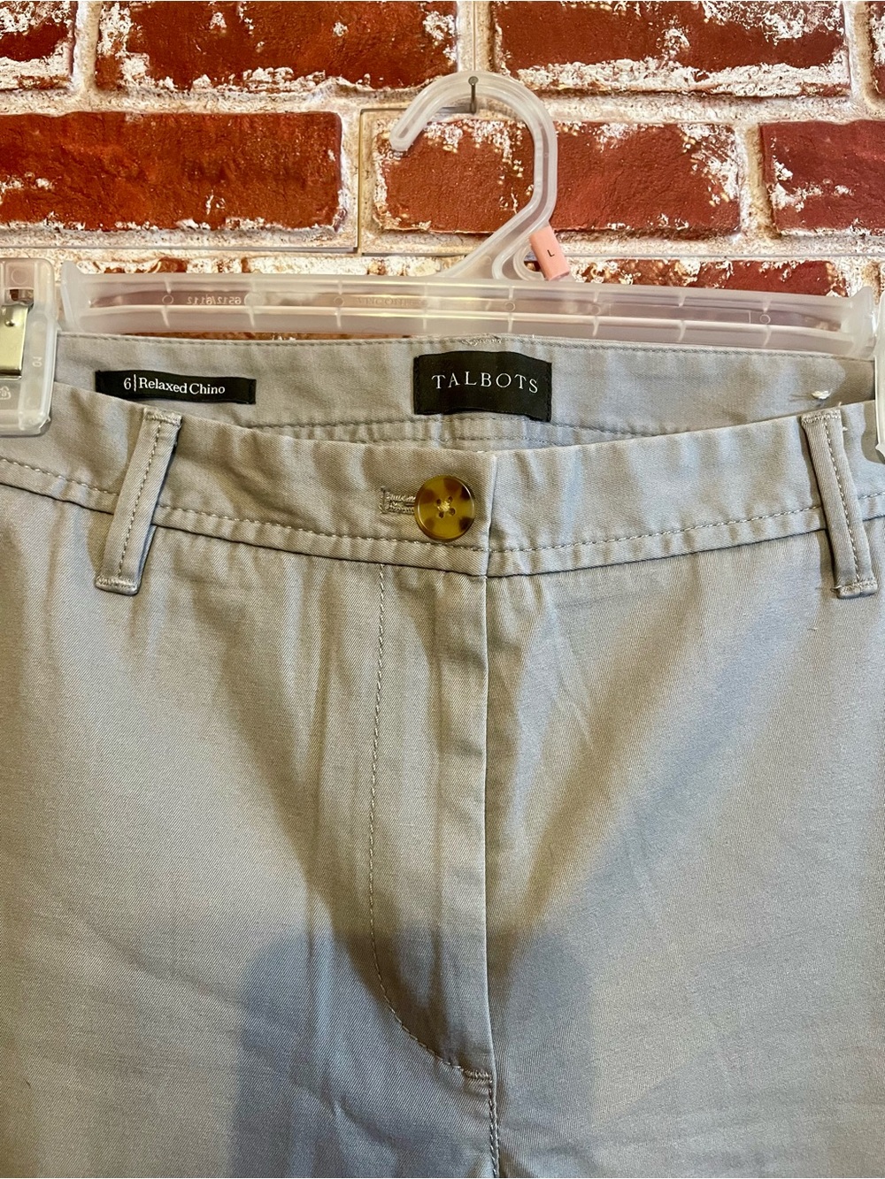 Talbots Gray Relaxed Chino size 6 Cotton Stretch Preppy Minimalist Office. - Picture 2 of 10